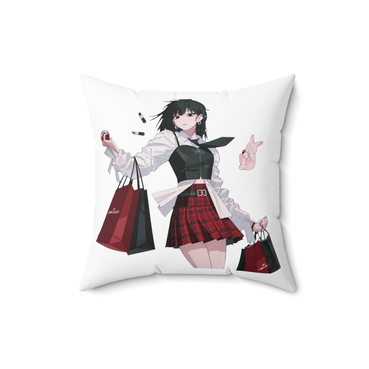Anime Link Click Qiao Ling Throw Pillow - alternate angle 2, merchandise